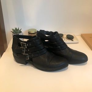 Cutout Low Heel Booties